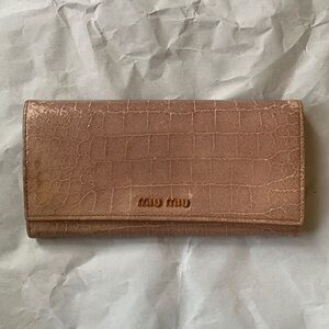 miu miu Bi-fold wallet light pink leather‎ ladies